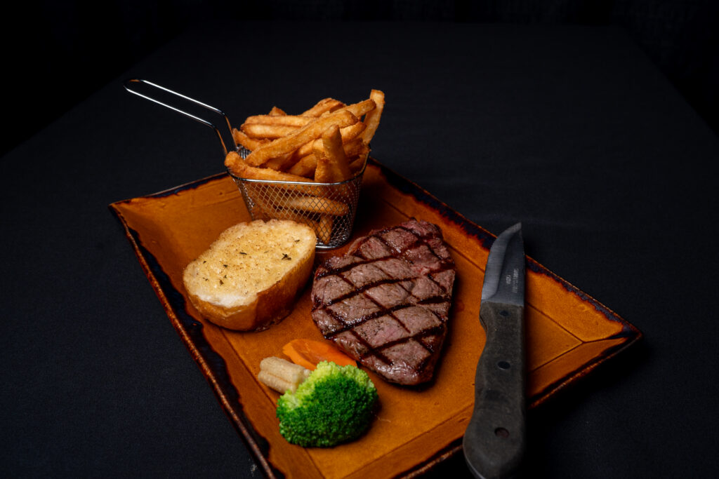 Steak sandwich with fries at Jackpot Grill, Grande Prairie